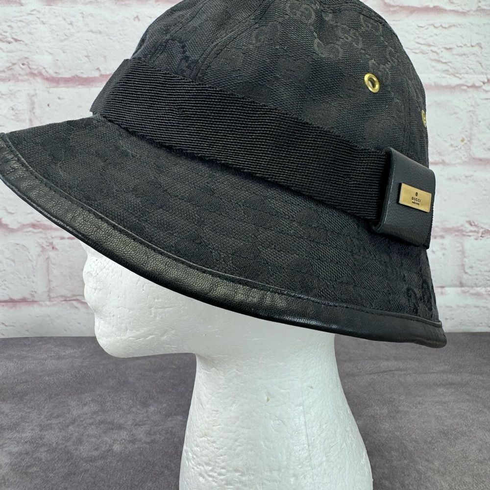 Gucci Black Denim Grommet Bucket Hat - Picture 2 of 10